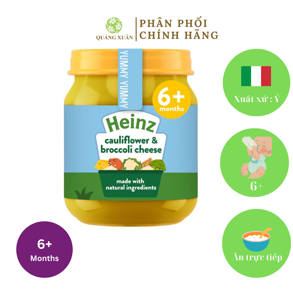Lọ Súp Lơ Bông Cải Phô Mai HEINZ 120G (Bé 6 Tháng Tuổi)
