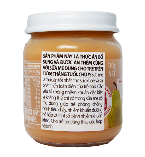 Lọ Thức Ăn Dinh Dưỡng Lê Nghiền HEINZ 110g (Bé 4 Tháng Tuổi)