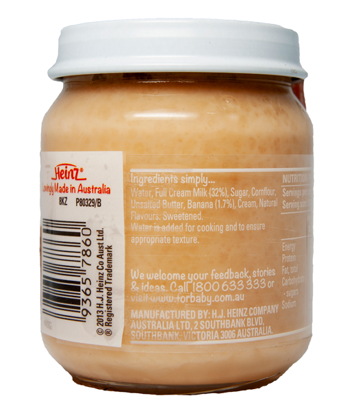 Dinh Dưỡng Đóng Lọ Custard Vị Chuối HEINZ 110g Dành cho bé 6+