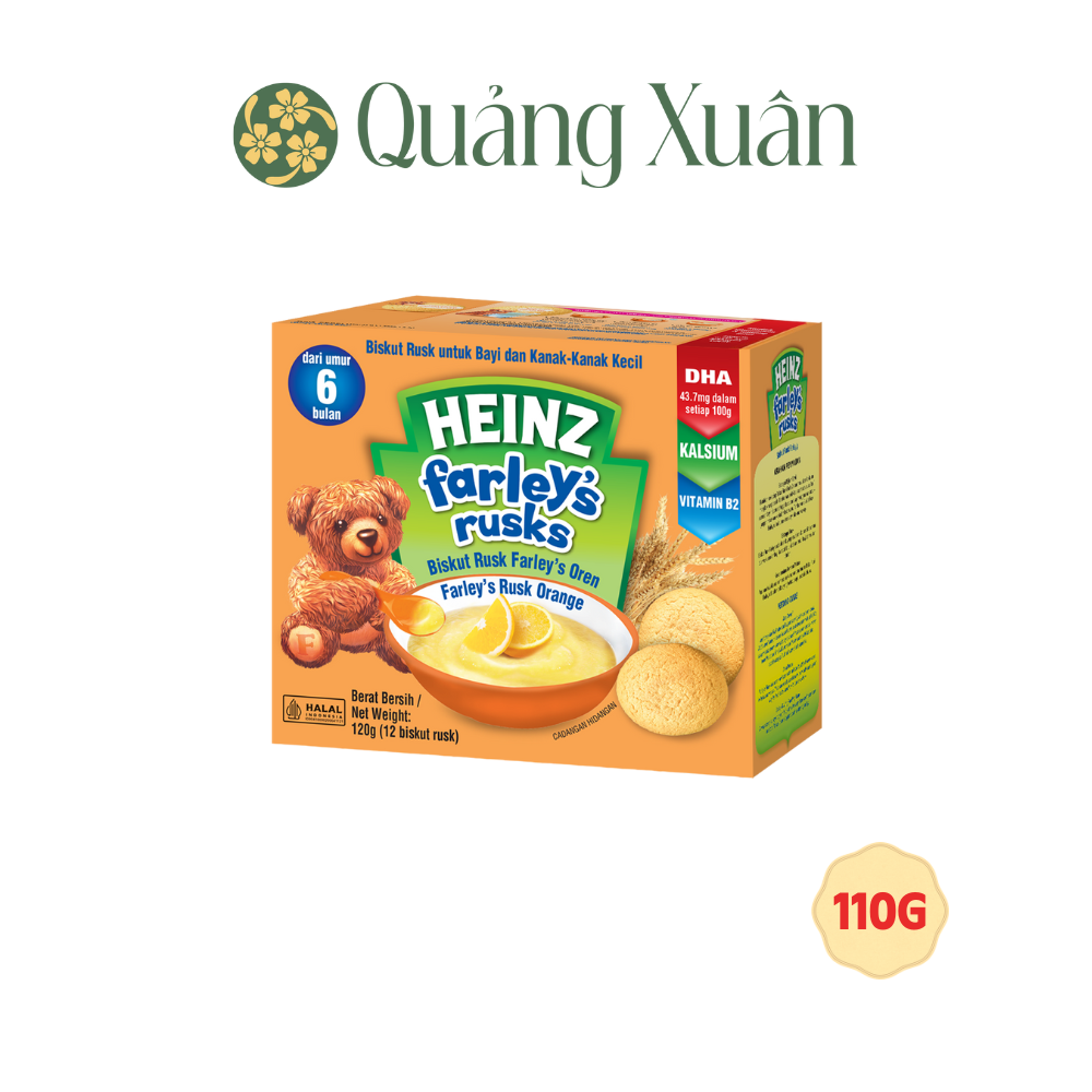 Bánh Quy Ăn Dặm HEINZ FARLEY'S CAM 120g (Bé 6 Tháng Tuổi)
