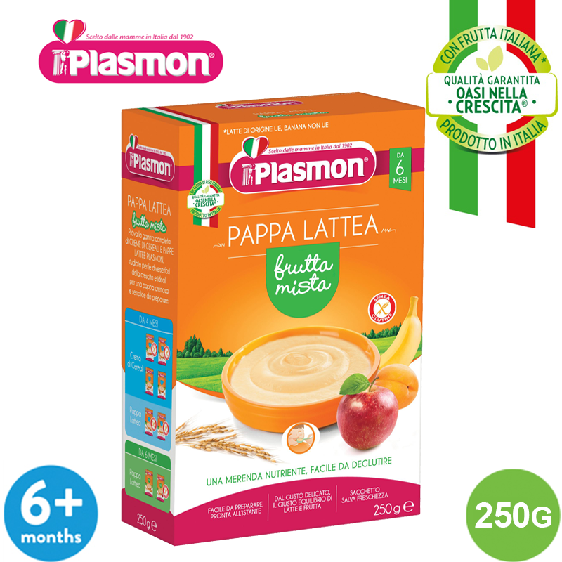 Bột Ăn Dặm Vị Gạo, Sữa và Trái Cây Nghiền Plasmon cho bé từ 6 tháng