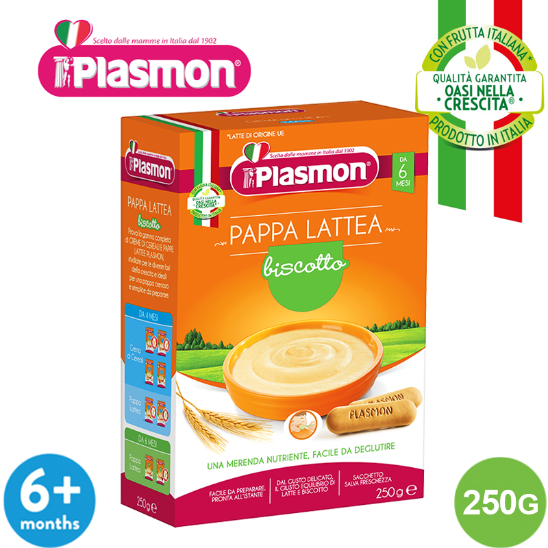 (MUA 1 TẶNG 1) Bột Ăn Dặm Vị Sữa Bánh Quy Nghiền Plasmon 250g (Date T03/2023) (Bé 6 Tháng Tuổi)