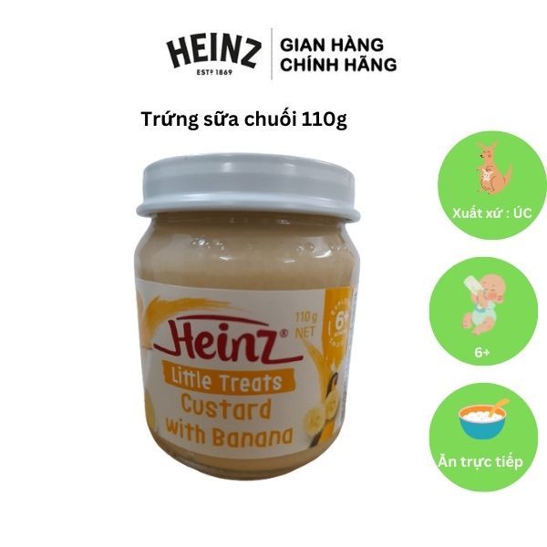  Dinh Dưỡng Đóng Lọ Custard Vị Chuối HEINZ 110g  Dành cho bé 6+ 