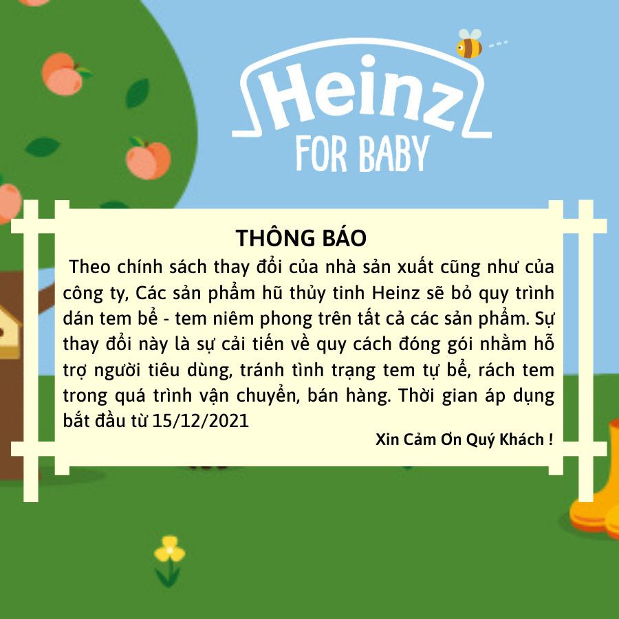  Lọ Dinh Dưỡng Rau Câu Trái Cây Mùa Hè HEINZ 110g  (Bé 6 Tháng Tuổi) 