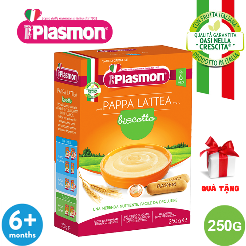 (MUA 1 TẶNG 1) Bột Ăn Dặm Vị Sữa Bánh Quy Nghiền Plasmon 250g (Date T03/2023) (Bé 6 Tháng Tuổi)
