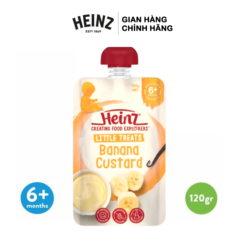 Túi Custard Chuối HEINZ 120g (Bé 6 Tháng Tuổi)