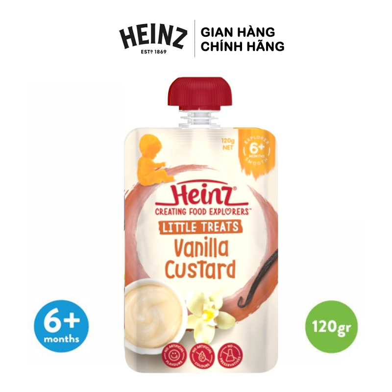 Túi Dinh Dưỡng Custard Vani HEINZ 120g (Bé 6 Tháng Tuổi)