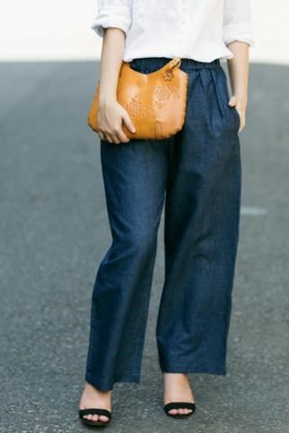 Quần lưng thun xanh jeans đậm