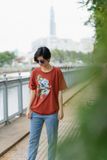  Áo thun T-shirt Vintage Brick thêu thủ công Hồng Nụ 