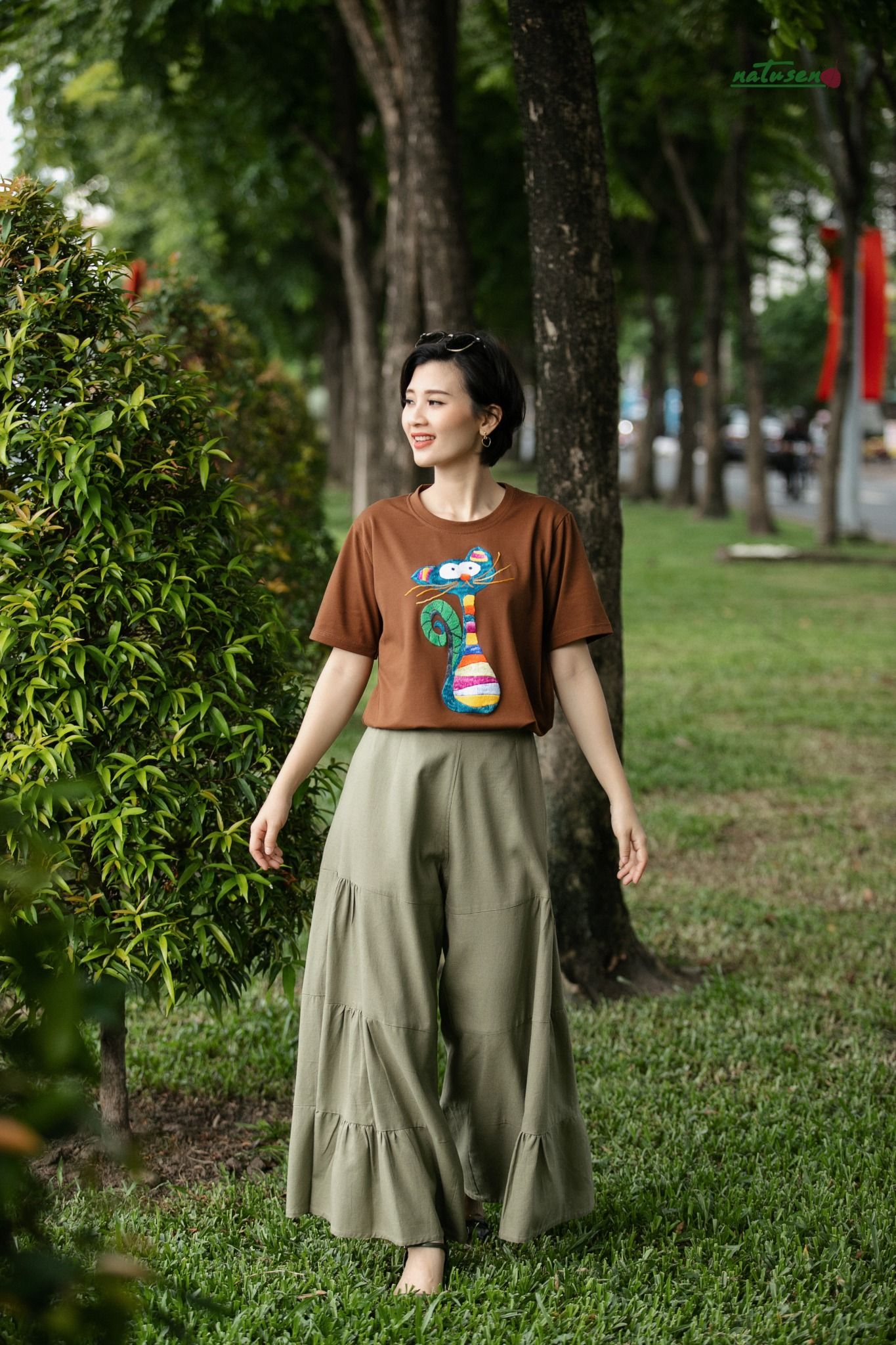 Quần Gypsy nhúng tầng Vỏ đậu