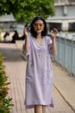  Đầm Hoa Cà linen thêu tay Pansee 