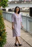  Đầm Hoa Cà linen thêu tay Pansee 