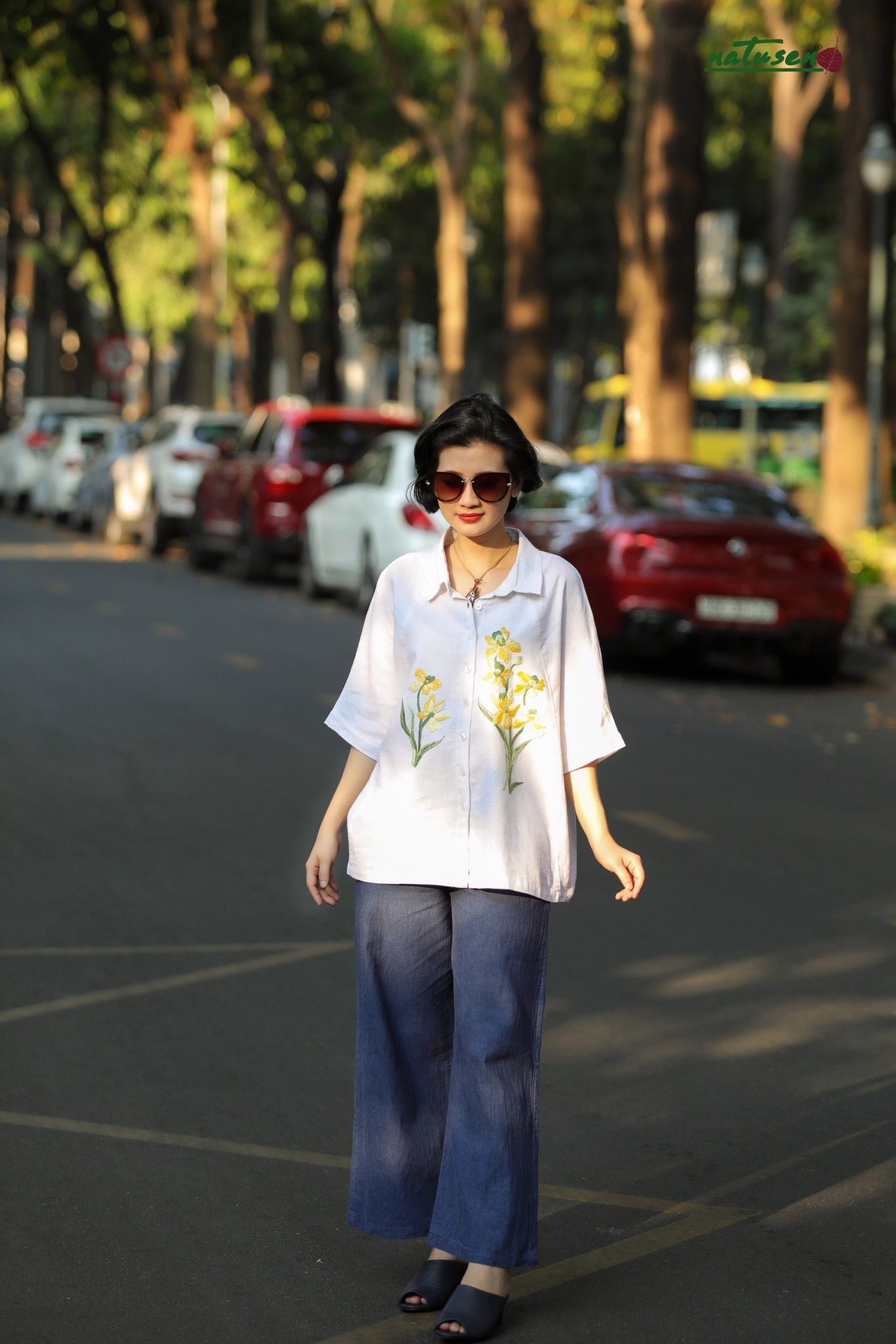 Quần linen DÀI ống rộng freesize