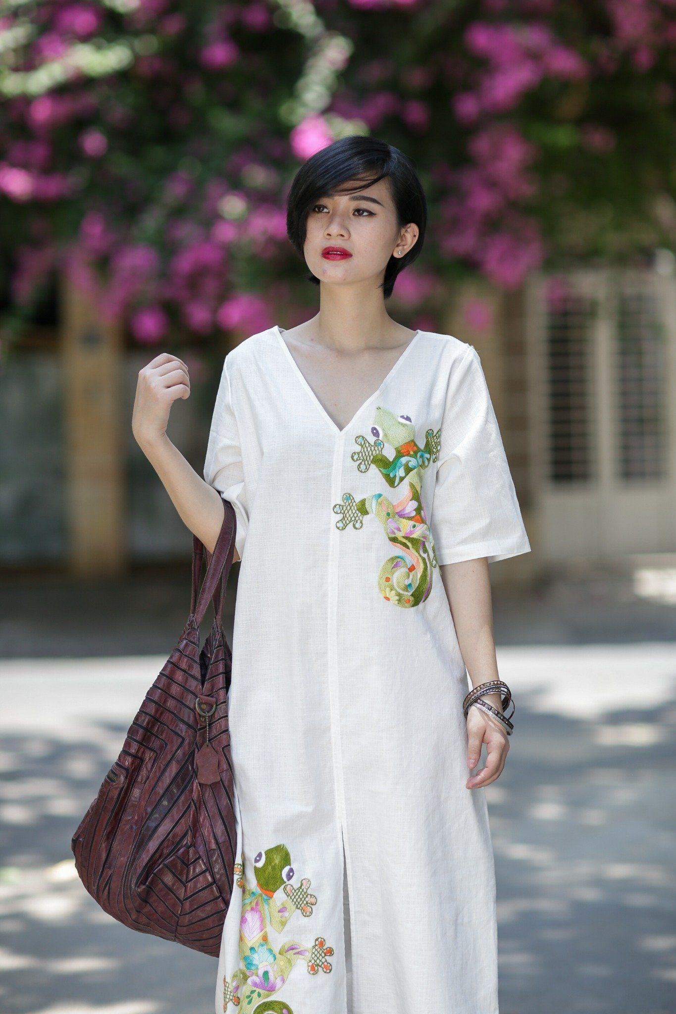Đầm Victory Đen Tắc Kè Lập Thể