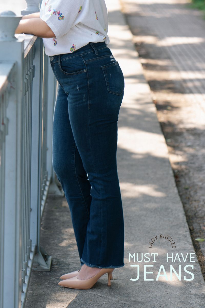 Quần Jeans Semi Flare - Dark