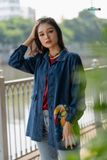  Áo khoác denim thêu thủ công Toucan King 