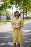  Đầm thêu thủ công phượng tím vest vintage Vàng Mơ 