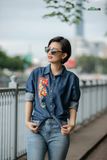  Áo chemise thêu tay Hải mã Cúc denim 