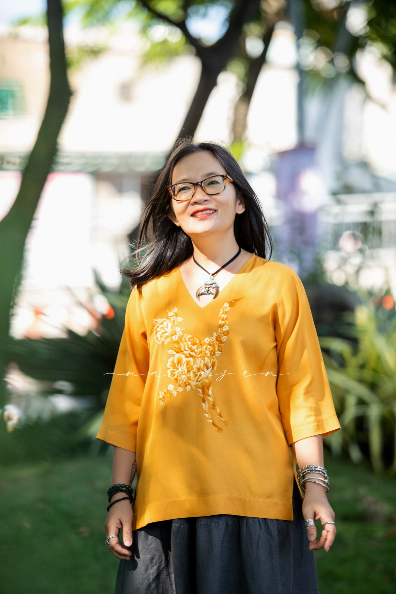 Áo lụa tim vàng cháy ImFree