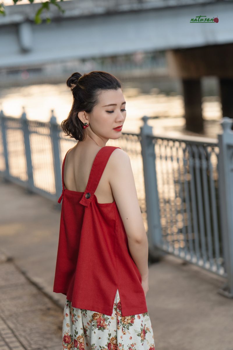 Áo dây tim đỏ thêu tay Thanh Xuân
