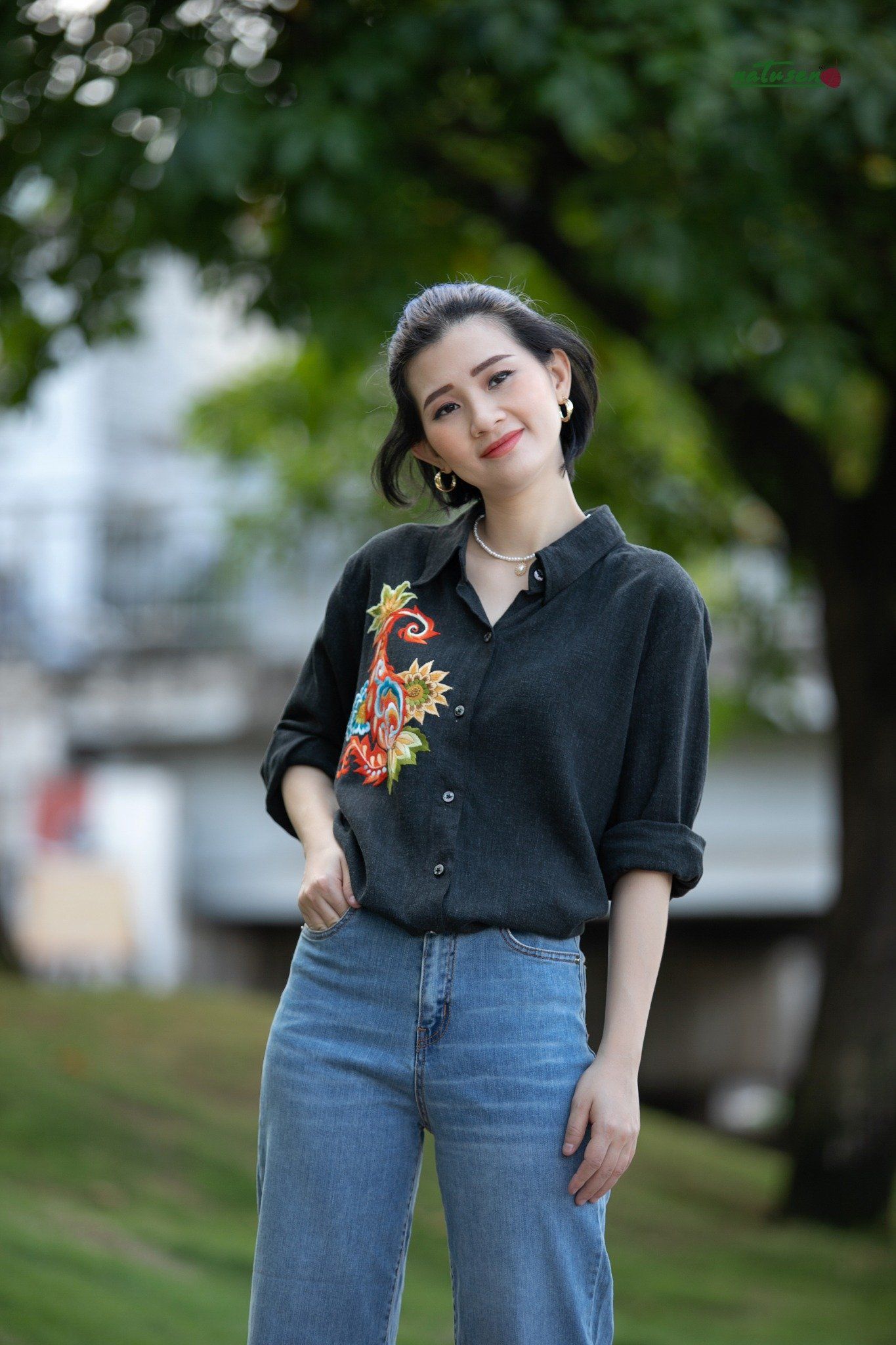 Quần Jeans loe lửng baggy Light