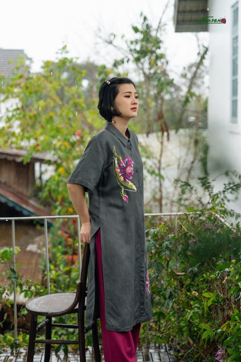Quần tây ống suông Tím Cẩm túi xéo