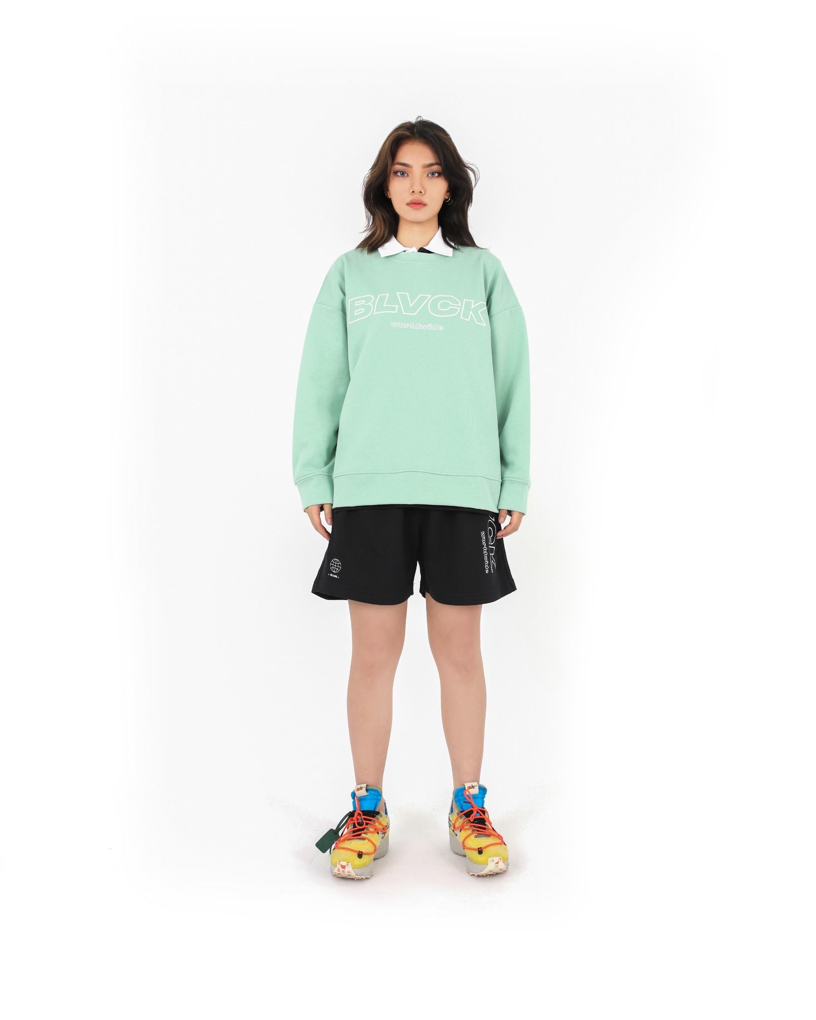  Sweater basic logo BLVCK - Green Bean 