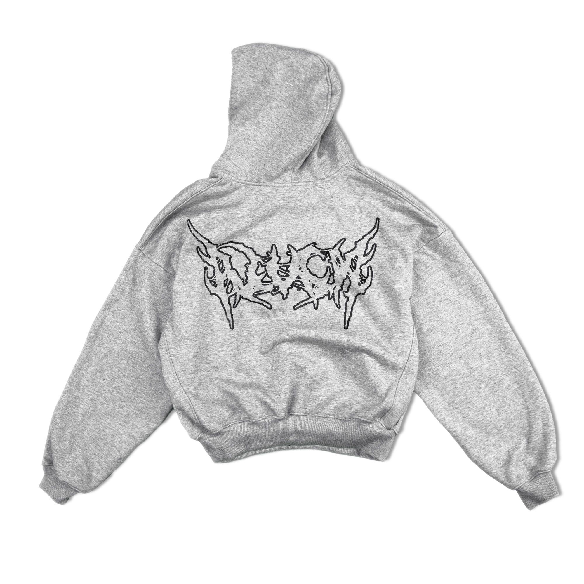  Hoodie Boxy zip Destroy GREY 