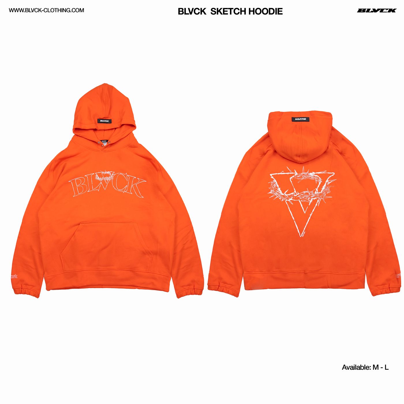  V SKETCH HOODIE - Orange (Nỉ bông) 