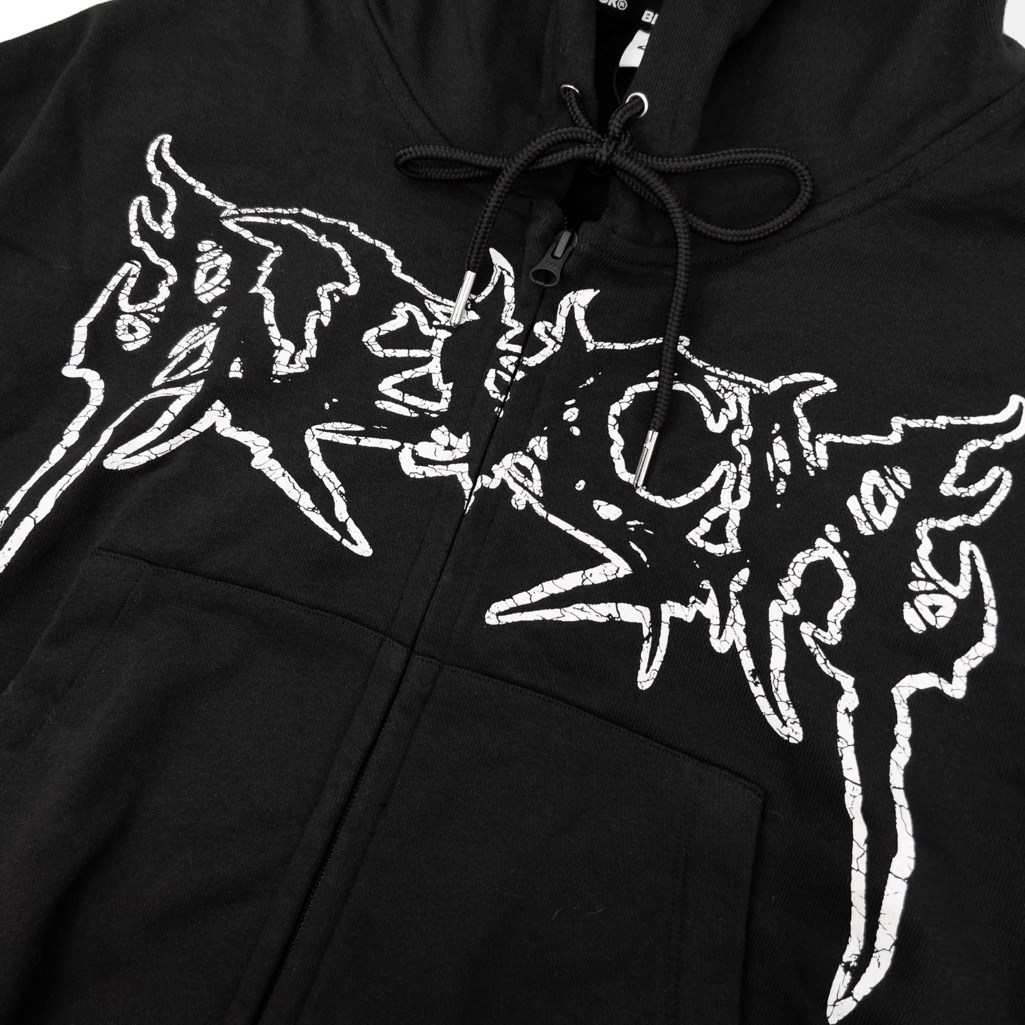  Hoodie Boxy zip Destroy Black 