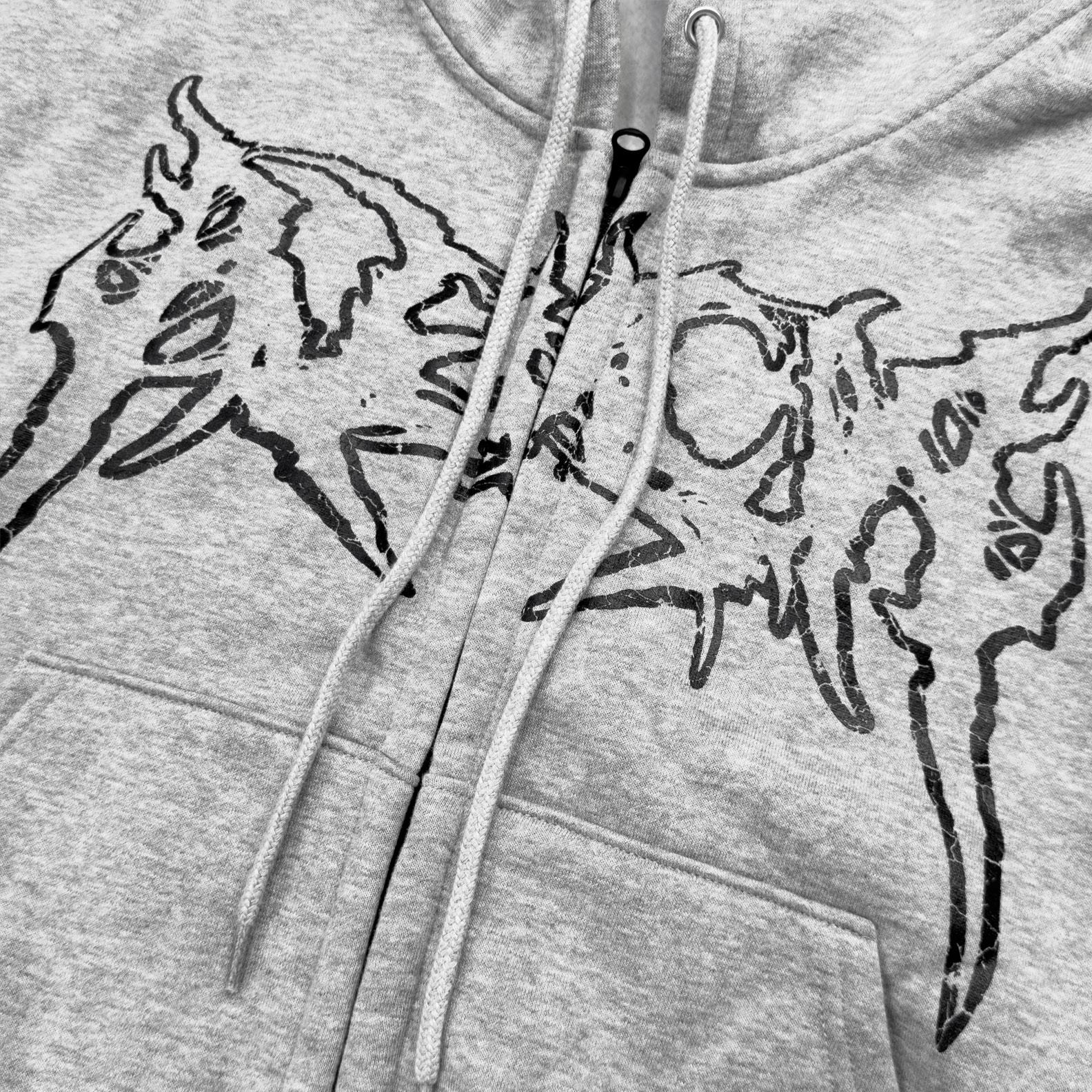  Hoodie Boxy zip Destroy GREY 