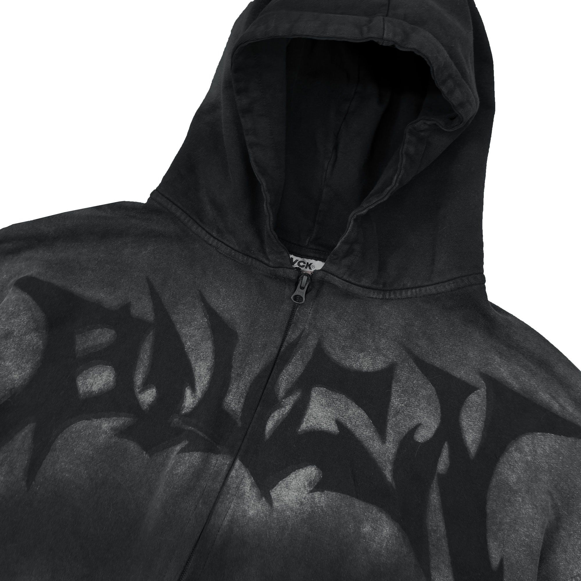  Dirty effect logo - BLVCK Zip Hoodie 