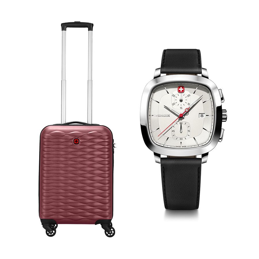 Set G7: Vali In-flight size cabin 55/20 + Đồng hồ Vintage Classic Chrono 01.1933.104