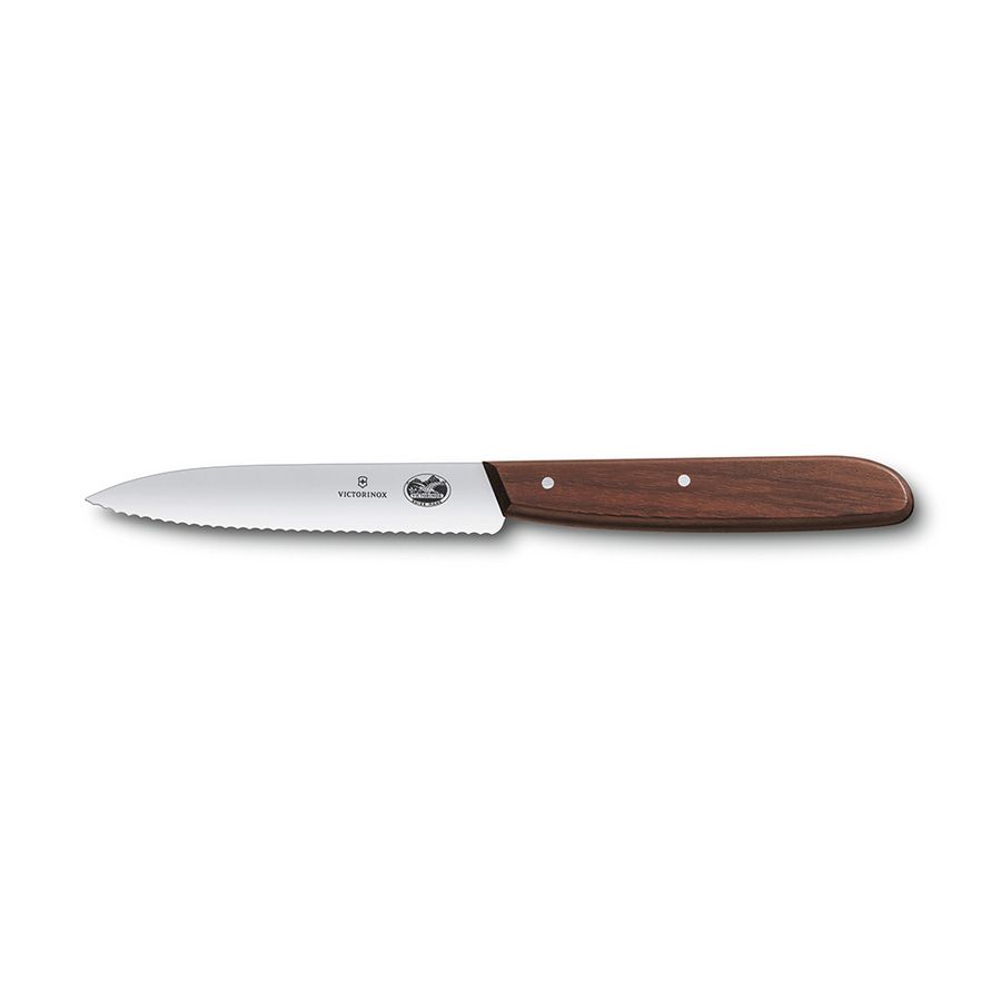 Dao cắt gọt lưỡi răng cưa 10cm cán gỗ Victorinox