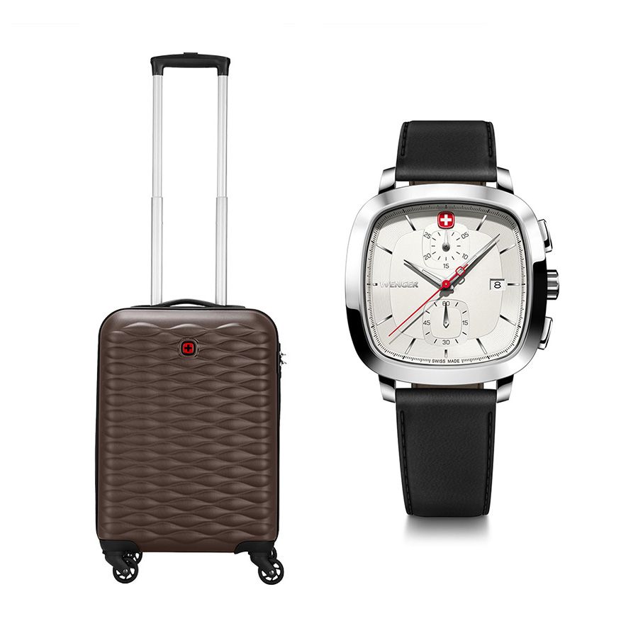 Set G7: Vali In-flight size cabin 55/20 + Đồng hồ Vintage Classic Chrono 01.1933.104