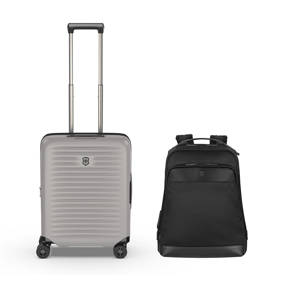 Set G4: Vali Airox Advanced size cabin 55cm + Balo laptop 15.6in Alox Nero