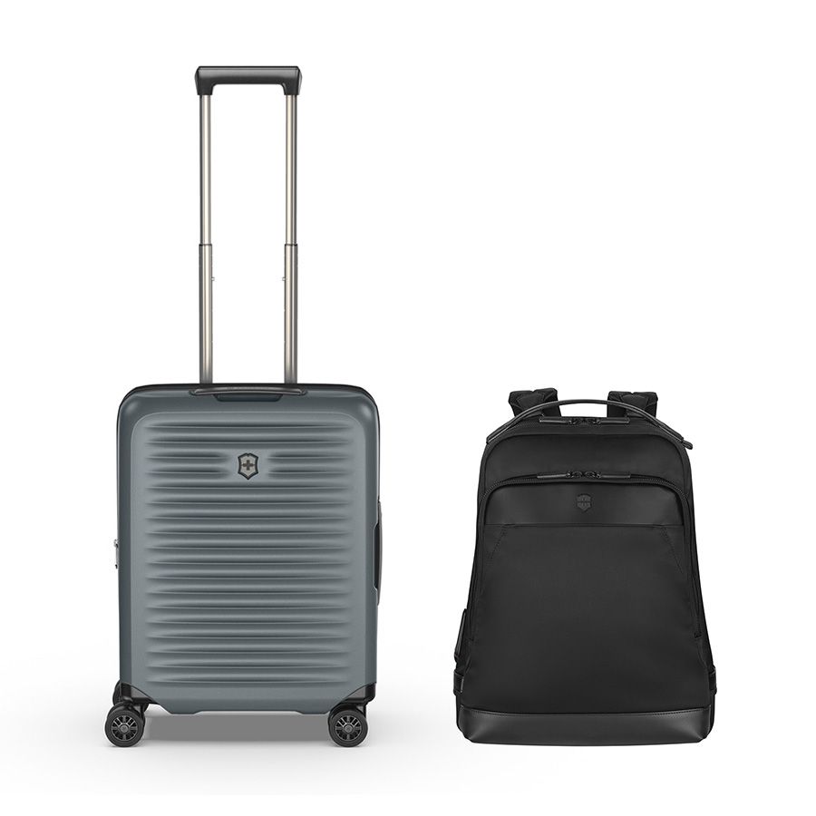 Set G4: Vali Airox Advanced size cabin 55cm + Balo laptop 15.6in Alox Nero