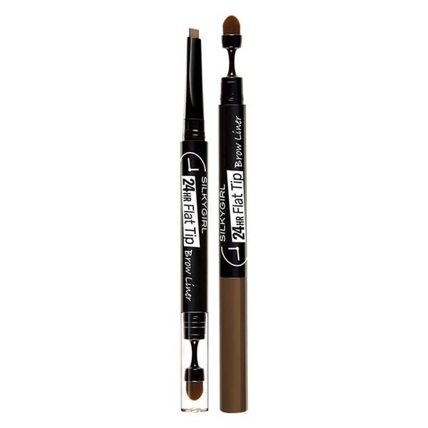 Chì Mày Hai Đầu Lâu Trôi Silkygirl 24Hr Flat Tip Brow Liner 01 Natural Brown - Date 3