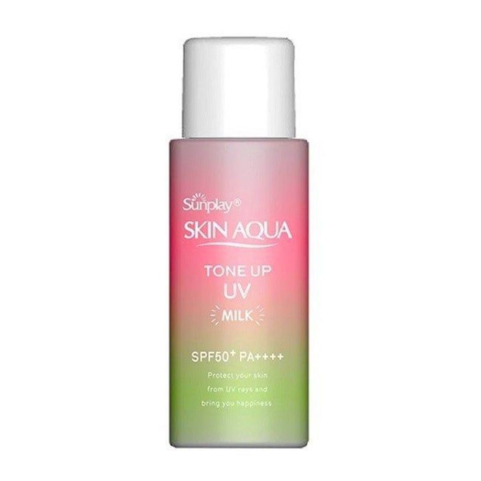 Sữa chống nắng hiệu chỉnh sắc da Sunplay Skin Aqua Tone Up UV Milk Happiness Aura (Rose) 50g - DATE 3