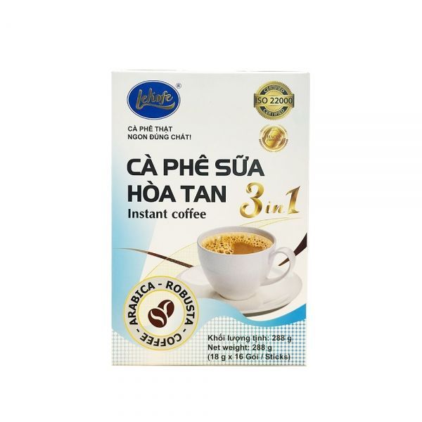 Cà phê Sữa Lekofe Hòa Tan 3in1 Hộp 16 gói