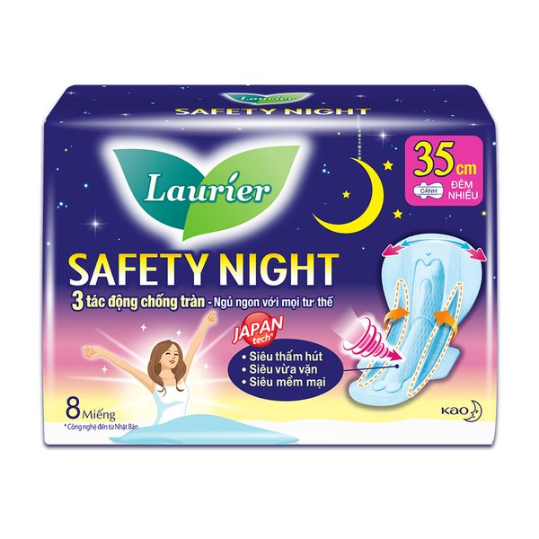 Laurier Safety Night Đêm Siêu An Toàn 35Cm 8 Miếng 8X24