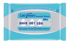  KHĂN ƯỚT CỒN LET-GREEN 10 MIẾNG 