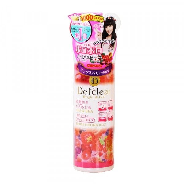 Tẩy Tế Bào Chết Dạng Gel Meishoku Detclear Bright & Peel Fruits Peeling Jelly Mix Berry Hương Berry 180Ml
