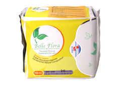  Băng Vệ Sinh Ban Ngày Belle Flora Cotton Sanitary Napkins Day Use Satin-Feel 10 Miếng/gói 