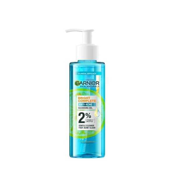Gel Rửa Mặt Cho Da Dầu Mụn Garnier Skin Naturals Bright Complete Anti-Acne Cleansing Gel 120ml