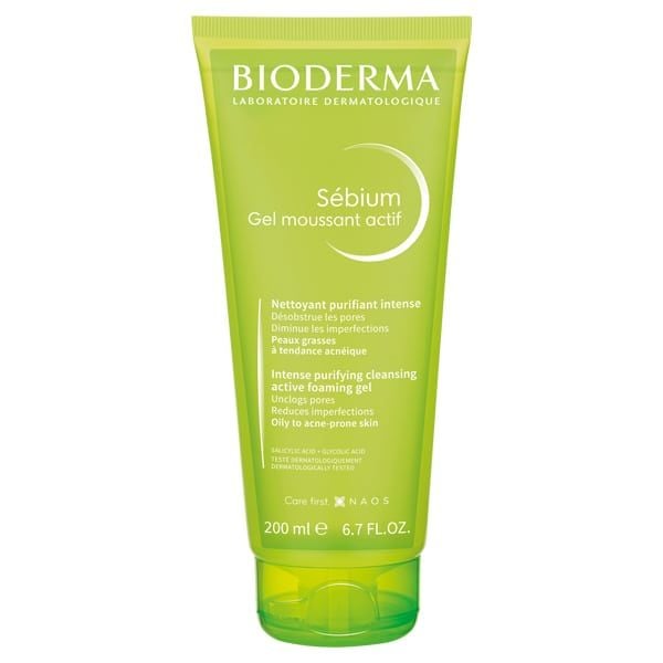 Gel Rửa Mặt Làm Sạch Sâu Và Giảm Mụn Bioderma Sébium Gel Moussant Actif - 200ml