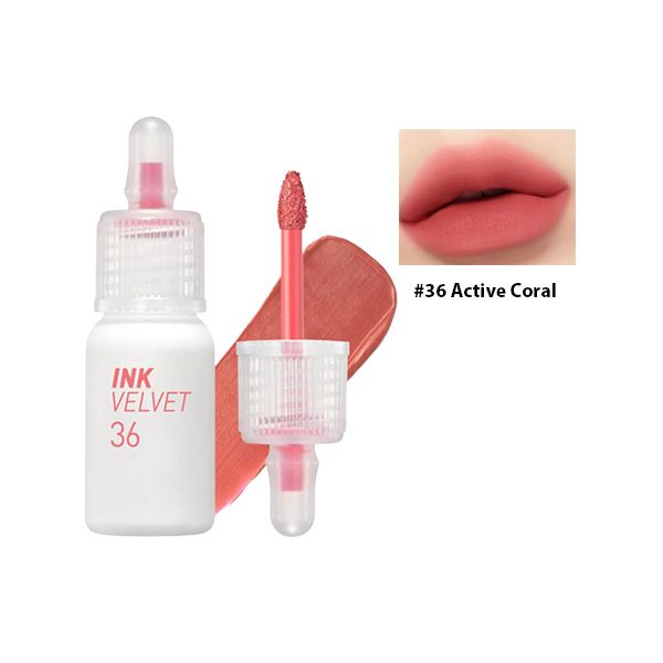 Son Kem Hiệu Ứng Nhung Mịn Peripera Ink Velvet 36 Active Coral