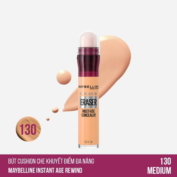 Bút Cushion Che Khuyết Điểm Giảm Quầng Thâm Maybelline Instant Age Rewind 130 Medium 6Ml