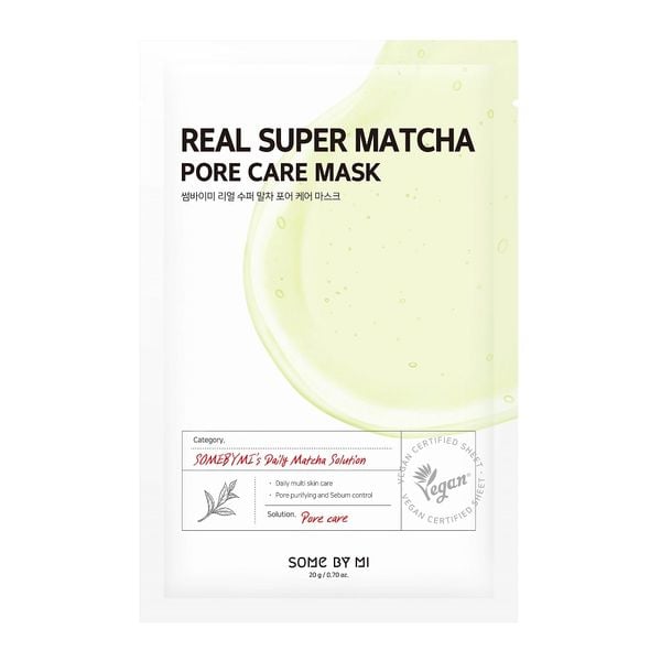 Mặt Nạ Dưỡng Da Trà Xanh Se Lỗ Chân Lông Some By Mi Real Super Matcha Pore Care Mask 20G