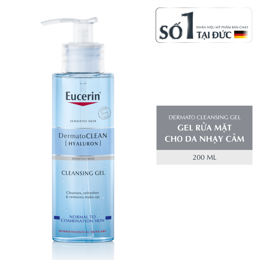 Gel Rửa Mặt Eucerin Làm Sạch Dịu Nhẹ Da Nhạy Cảm Eucerin Dermatoclean Hyaluron Cleansing Gel 200ml